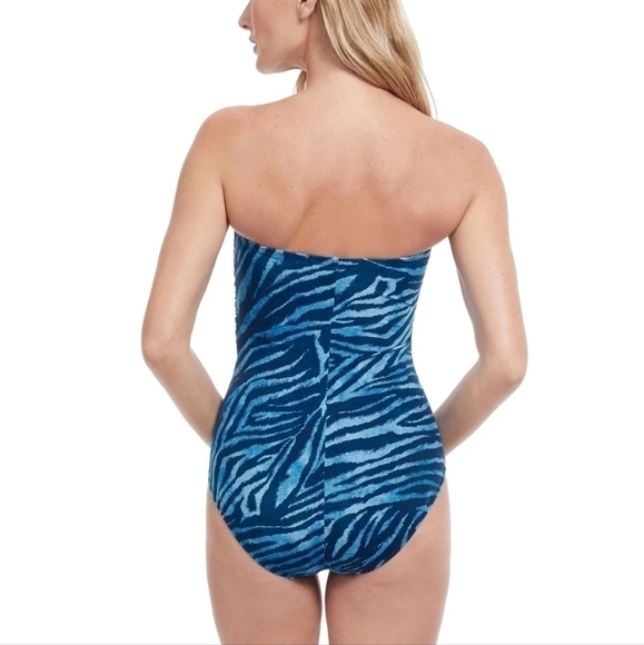 Gottex Animal Print Blue One Piece Swimsuit Size 8 NWT - Picture 10 of 10